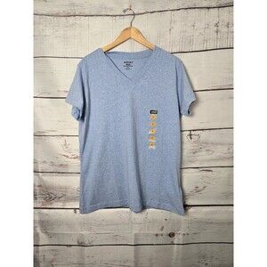 ARIAT REBAR Womens Shirt Size XL Blue V-Neck Short Sleeve CottonStrong NWT